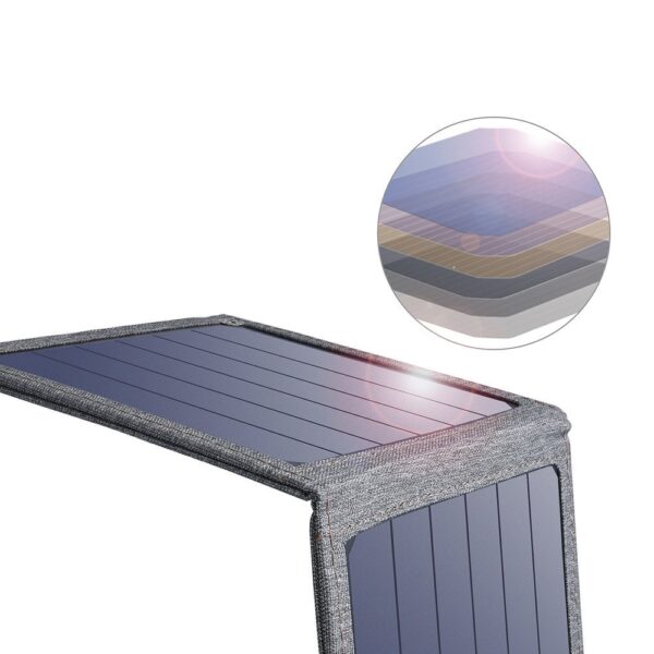 Ładowarka solarna do telefonu turystyczna z USB 14W rozkładana szara 4 1016581 5 ladowarka solarna do telefonu turystyczn choetech hurtownia sklep