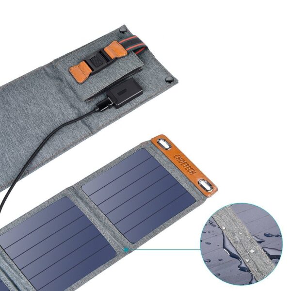Ładowarka solarna do telefonu turystyczna z USB 14W rozkładana szara 5 1016581 6 ladowarka solarna do telefonu turystyczn choetech hurtownia sklep