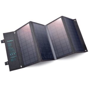 Ładowarka solarna słoneczna turystyczna USB USB C 36W QC PD szara 11 Ładowarka solarna słoneczna turystyczna USB USB C 36W QC PD szara - obrazek 1