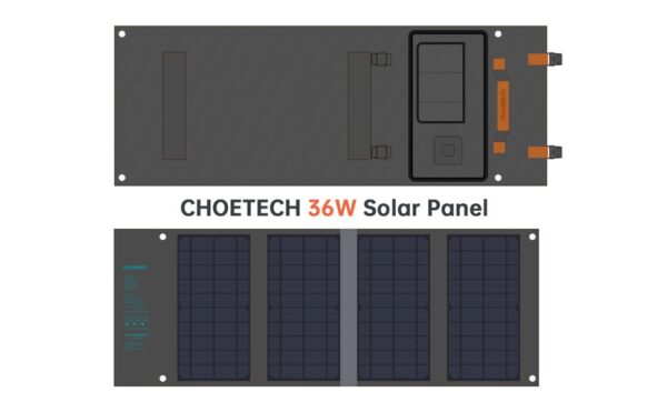 Ładowarka solarna słoneczna turystyczna USB USB C 36W QC PD szara 8 1016583 9 ladowarka solarna sloneczna turystyczna choetech hurtownia sklep
