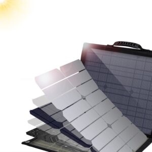 Duża ładowarka solarna 80W rozkładana DC USB C 2xUSB PD QC czarna - obrazek 4