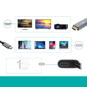 Przejściówka adapter USB Typ C - HDMI 4K + USB Typ C PD do MacBook PC 1.8m szary 8 Przejściówka adapter USB Typ C - HDMI 4K + USB Typ C PD do MacBook PC 1.8m szary - obrazek 2
