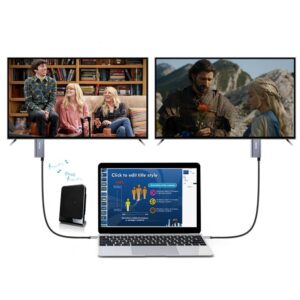 Przejściówka adapter USB Typ C - HDMI 4K + USB Typ C PD do MacBook PC 1.8m szary 9 Przejściówka adapter USB Typ C - HDMI 4K + USB Typ C PD do MacBook PC 1.8m szary - obrazek 3