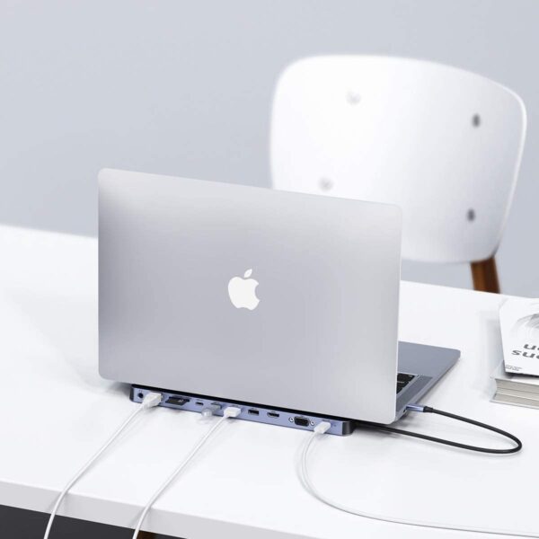 Stacja dokująca adapter hub USB Typ C 11w1 100W PD szary 1 1016602 2 stacja dokujaca adapter hub usb c 11 choetech hurtownia sklep