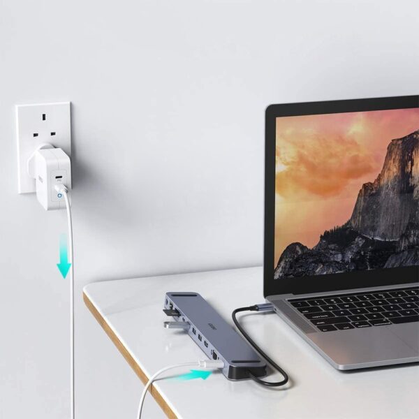 Stacja dokująca adapter hub USB Typ C 11w1 100W PD szary 6 1016602 7 stacja dokujaca adapter hub usb c 11 choetech hurtownia sklep