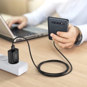 Szybka ładowarka sieciowa QuickCharge 3.0 18W 3A + kabel USB 1m czarny - obrazek 5