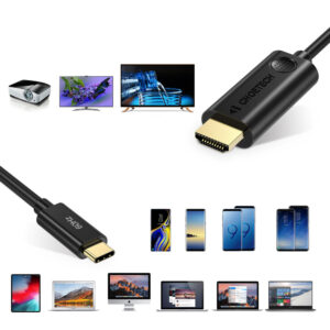 Kabel adapter przejściówka z USB Typ C - HDMI 2.0 4K 60Hz 1.8m czarny - obrazek 10