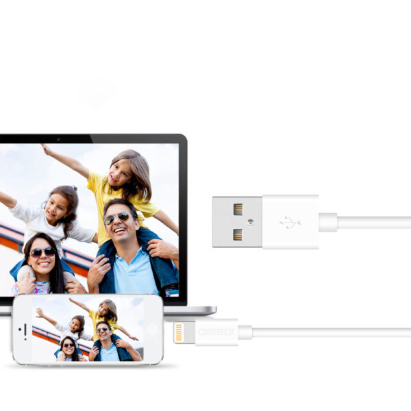 Kabel przewód USB-A - Lightning MFI 1.8m certyfikowany biały 5 1016624 6 kabel przewod usb a lightning mfi 18m choetech hurtownia sklep