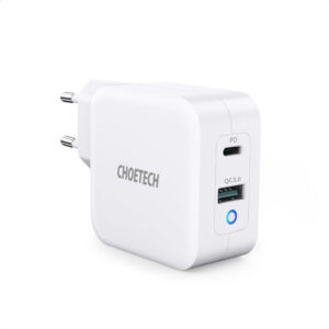 Szybka ładowarka sieciowa GaN USB Typ C PD USB-A QC3.0 65W 3.25A biały - obrazek 1