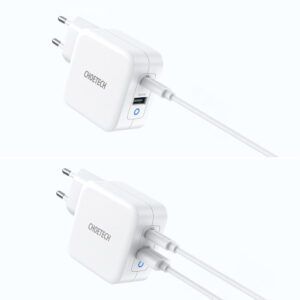 Szybka ładowarka sieciowa GaN USB Typ C PD USB-A QC3.0 65W 3.25A biały - obrazek 5