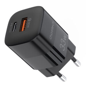 Szybka ładowarka sieciowa GaN USB Typ C PD QC 33W czarna - obrazek 3