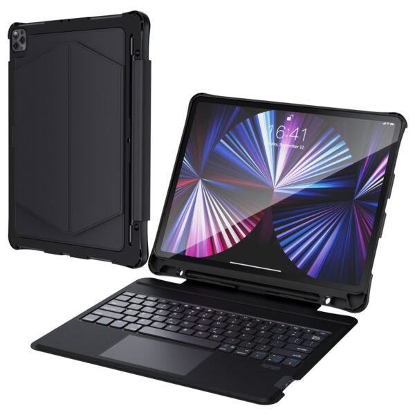 Etui pokrowiec Keyboard Case do iPad Pro 12.9"" + bezprzewodowa klawiatura Bluetooth czarny 1 1016651 2 etui pokrowiec keyboard case do ipad pro choetech hurtownia sklep