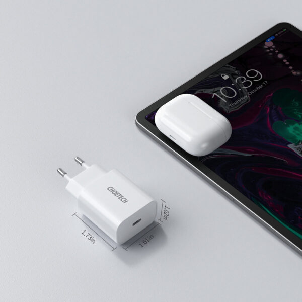 Ładowarka sieciowa USB Typ C PD 20W biały 3 1016659 4 ladowarka sieciowa usb c pd 20w bial choetech hurtownia sklep