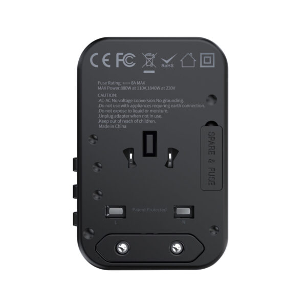 Szybka ładowarka podróżna wtyczka UE UK USA AUS 3xUSB 30-65W czarny 2 1016683 3 szybka ladowarka podrozna wtyczka ue uk choetech hurtownia sklep