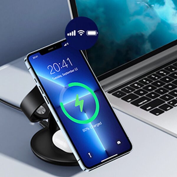 Indukcyjna stacja ładująca do iPhone AirPods Pro Apple Watch 3w1 czarny 10 1016704 11 indukcyjna stacja ladujaca do iphone air choetech hurtownia sklep