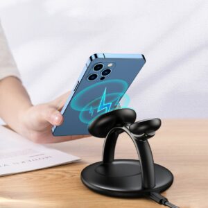 Indukcyjna stacja ładująca do iPhone AirPods Pro Apple Watch 3w1 czarny - obrazek 3