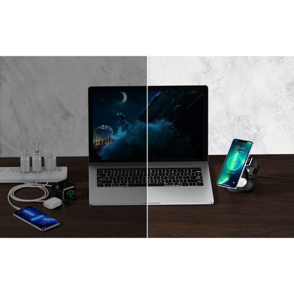 Indukcyjna stacja ładująca do iPhone AirPods Pro Apple Watch 3w1 czarny 7 1016704 8 indukcyjna stacja ladujaca do iphone air choetech hurtownia sklep