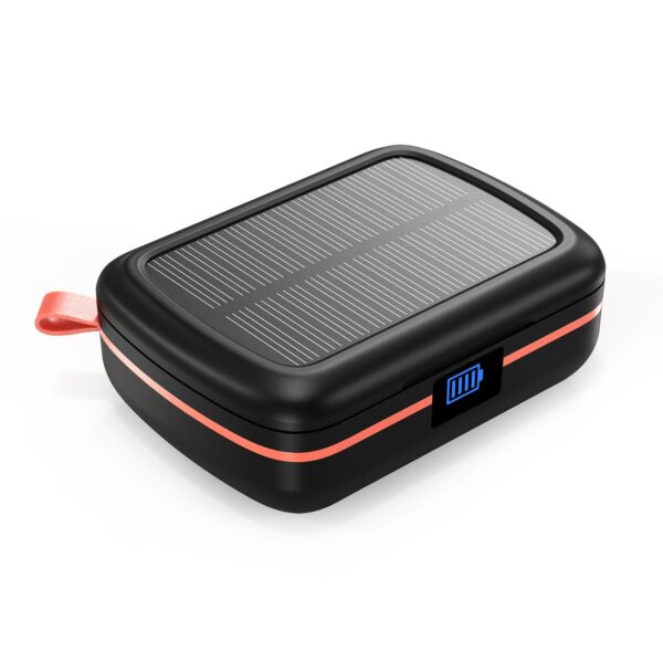 Słuchawki bezprzewodowe TWS wodoodporne z ładowarką solarną i powerbankiem 2500mAh czarny 1 1016712 2 sluchawki bezprzewodowe tws wodoodporne choetech hurtownia sklep