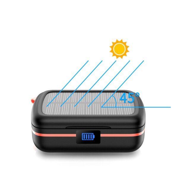Słuchawki bezprzewodowe TWS wodoodporne z ładowarką solarną i powerbankiem 2500mAh czarny 6 1016712 7 sluchawki bezprzewodowe tws wodoodporne choetech hurtownia sklep