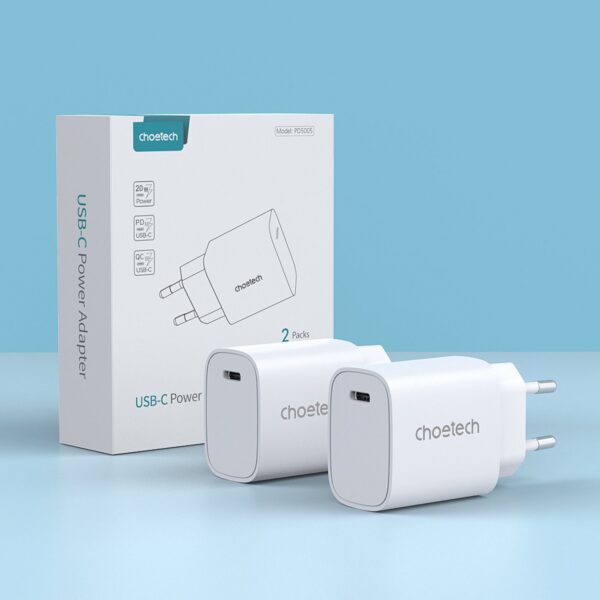 Ładowarka sieciowa Q5004 20W PD do iPhone 12 13 ZESTAW 2szt biały 4 1016713 5 ladowarka sieciowa q5004 20w pd do iphon choetech hurtownia sklep