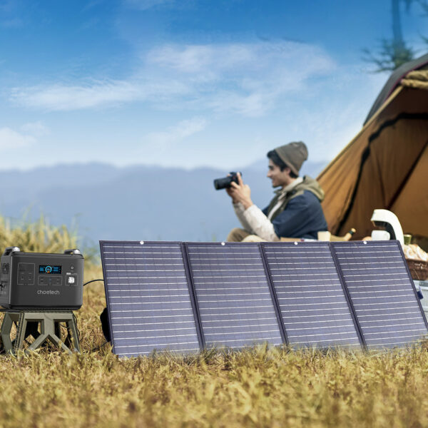 Ładowarka solarna słoneczna turystyczna składana 160W czarna 6 1016720 7 ladowarka solarna sloneczna turystyczna choetech hurtownia sklep