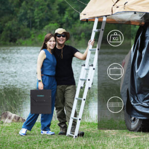 Ładowarka solarna słoneczna 100W składana USB-C 2xUSB PD QC czarna 18 Ładowarka solarna słoneczna 100W składana USB-C 2xUSB PD QC czarna - obrazek 8