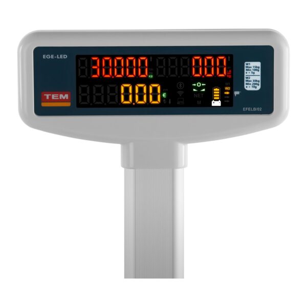 Waga sklepowa cenowa zalegalizowana EGE-LED TEM RS232 30kg / 10g 5 10200011 5