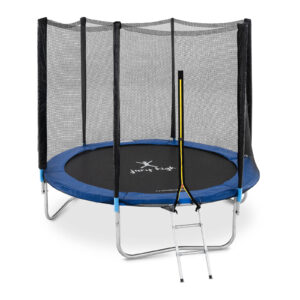 Trampolina ogrodowa z siatką i osłoną na sprężyny śr. 244 cm do 80 kg czarno-niebieska 9 Trampolina ogrodowa z siatką i osłoną na sprężyny śr. 244 cm do 80 kg czarno-niebieska - obrazek 2