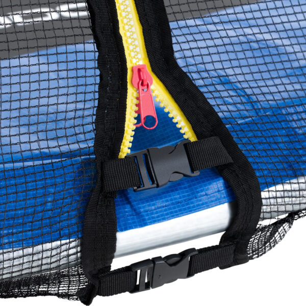 Trampolina ogrodowa z siatką i osłoną na sprężyny śr. 244 cm do 80 kg czarno-niebieska 2 10230228 2