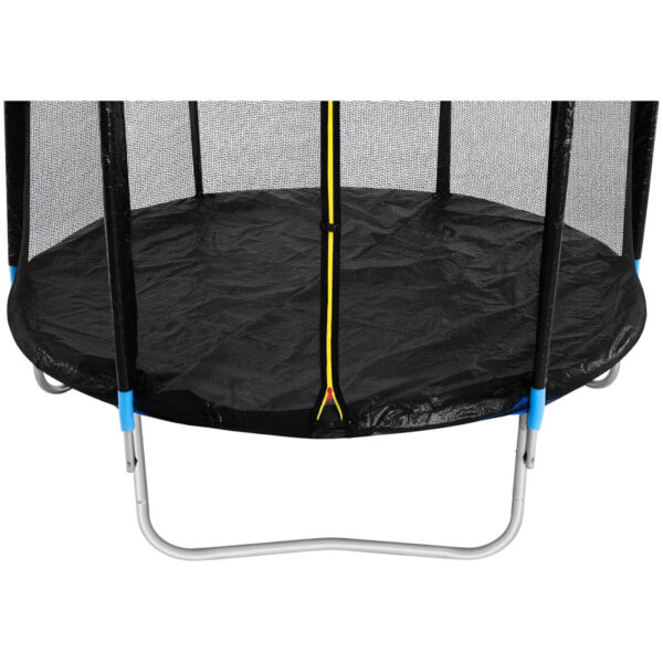 Trampolina ogrodowa z siatką i osłoną na sprężyny śr. 244 cm do 80 kg czarno-niebieska 4 10230228 4