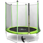 10230230 trampolina ogrodowa z siatka i oslona na sprezyny sr 244 cm do 80 kg czarno zielona ean 4062859075376 hurtownia sklep