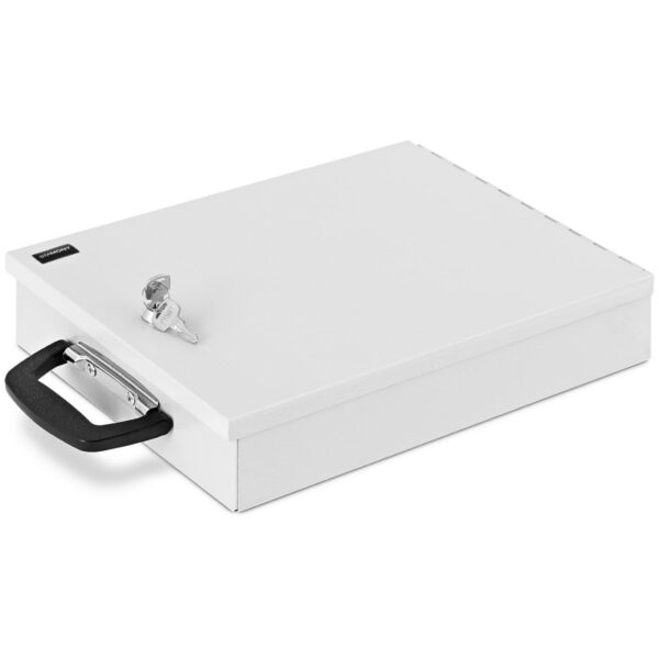 Sejf kasetka metalowa na dokumenty zamykana na klucz 355 x 255 x 70 mm DIN A4 1 10240078 1