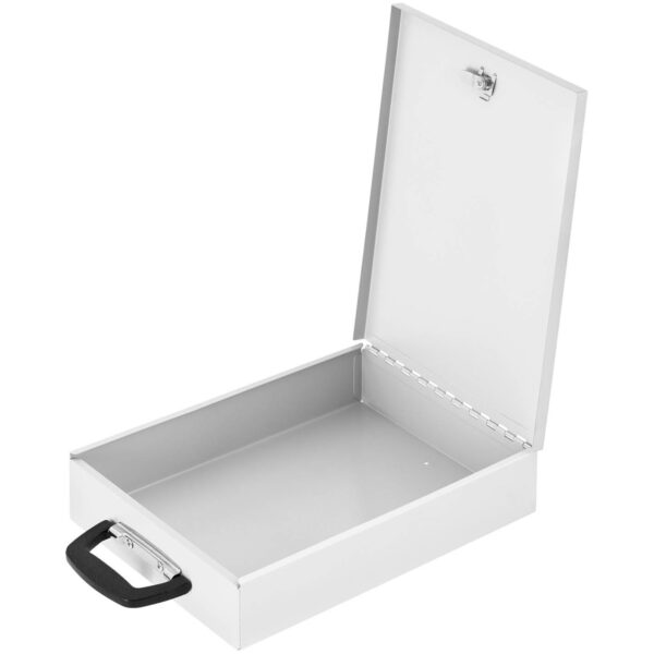 Sejf kasetka metalowa na dokumenty zamykana na klucz 355 x 255 x 70 mm DIN A4 2 10240078 2
