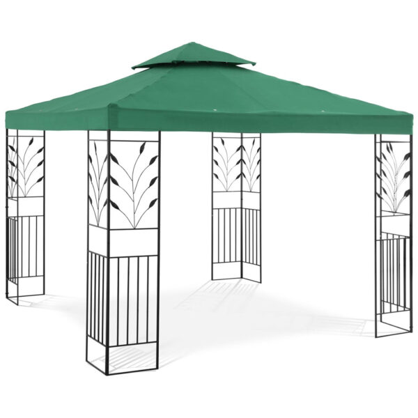 Pawilon ogrodowy altana z ornamentem składana 3 x 3 x 2.6 m zielony 1 10250039 1