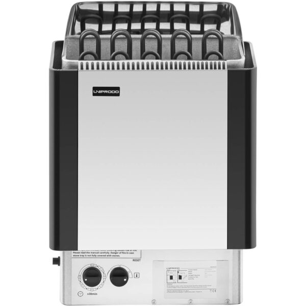 Piec do sauny elektryczny z wbudowanym sterowaniem 9-13 m3 do 110C 400 V 9 kW srebrno-czarny 6 10250219 6