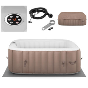Jacuzzi ogrodowe dmuchane z masażem 6 osobowe 42C 900 l beżowo-białe 8 Jacuzzi ogrodowe dmuchane z masażem 6 osobowe 42C 900 l beżowo-białe - obrazek 1