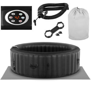 Jacuzzi ogrodowe dmuchane z masażem 6 osobowe 42C 1000 l czarne - obrazek 1