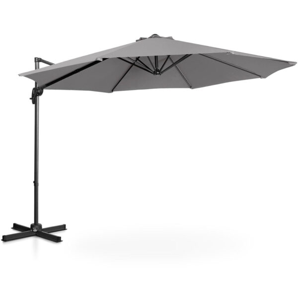 Parasol ogrodowy na wysięgniku bocznym uchylny okrągły śr. 300 cm ciemnoszary 3 10250522 11