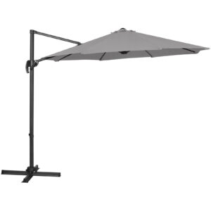 Parasol ogrodowy na wysięgniku bocznym uchylny okrągły śr. 300 cm ciemnoszary 15 Parasol ogrodowy na wysięgniku bocznym uchylny okrągły śr. 300 cm ciemnoszary - obrazek 5
