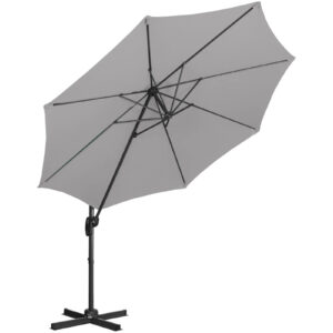 Parasol ogrodowy na wysięgniku bocznym uchylny okrągły śr. 300 cm ciemnoszary 16 Parasol ogrodowy na wysięgniku bocznym uchylny okrągły śr. 300 cm ciemnoszary - obrazek 6