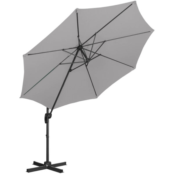 Parasol ogrodowy na wysięgniku bocznym uchylny okrągły śr. 300 cm ciemnoszary 5 10250522 3