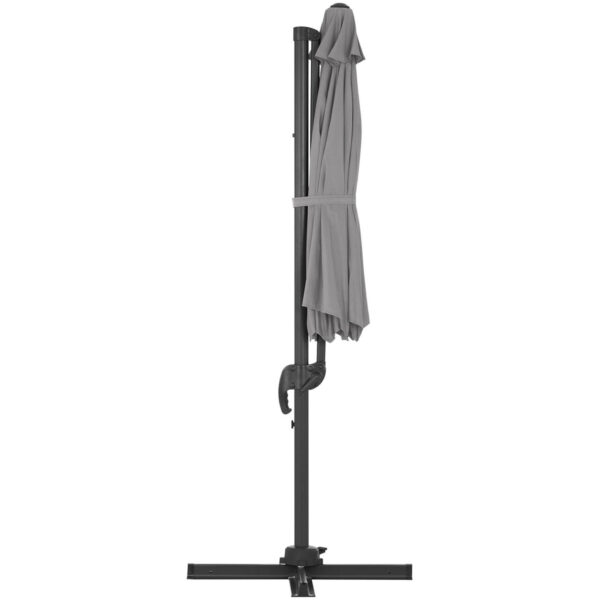 Parasol ogrodowy na wysięgniku bocznym uchylny okrągły śr. 300 cm ciemnoszary 6 10250522 4