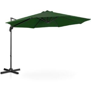 Parasol ogrodowy na wysięgniku bocznym uchylny okrągły śr. 300 cm zielony - obrazek 4