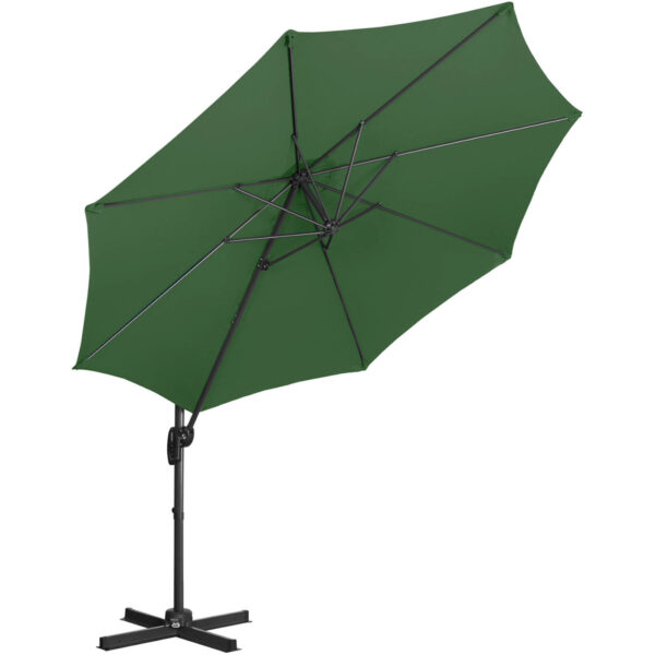 Parasol ogrodowy na wysięgniku bocznym uchylny okrągły śr. 300 cm zielony 5 10250533 3