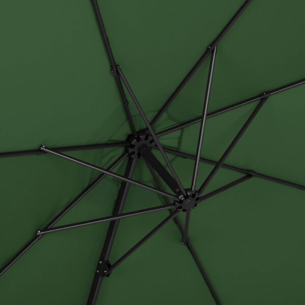 Parasol ogrodowy na wysięgniku bocznym uchylny okrągły śr. 300 cm zielony 7 10250533 5