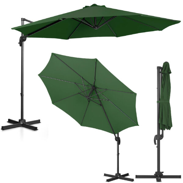 10250533 parasol ogrodowy na wysiegniku bocznym uchylny okragly sr 300 cm zielony ean 4062859088222 hurtownia sklep