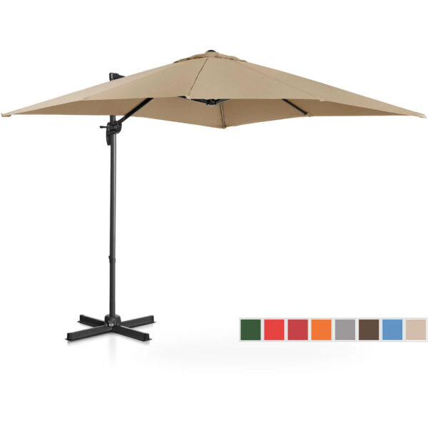 Parasol ogrodowy boczny na wysięgniku kwadratowy 250 x 250 cm szarobrązowy 1 10250535 1