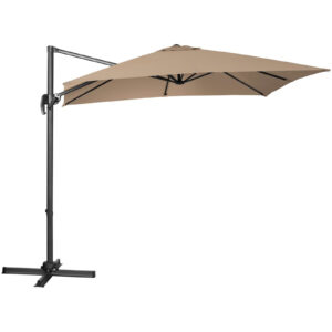 Parasol ogrodowy boczny na wysięgniku kwadratowy 250 x 250 cm szarobrązowy 9 Parasol ogrodowy boczny na wysięgniku kwadratowy 250 x 250 cm szarobrązowy - obrazek 3