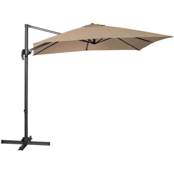Parasol ogrodowy boczny na wysięgniku kwadratowy 250 x 250 cm szarobrązowy 2 10250535 3