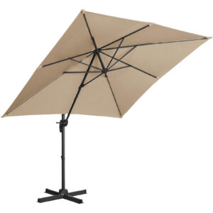 Parasol ogrodowy boczny na wysięgniku kwadratowy 250 x 250 cm szarobrązowy 10 Parasol ogrodowy boczny na wysięgniku kwadratowy 250 x 250 cm szarobrązowy - obrazek 4